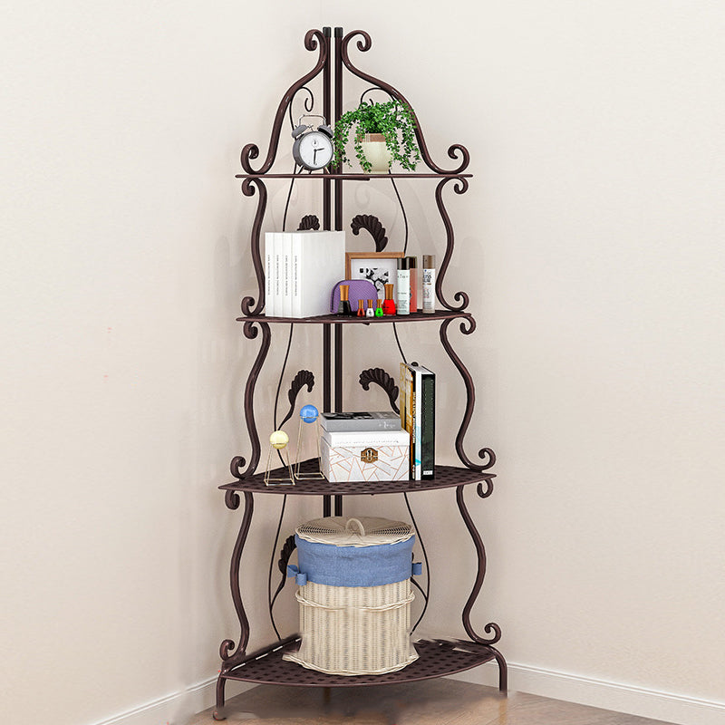 Contemporary Metal Book Shelf Folding Open Back Bookshelf Shelves Included