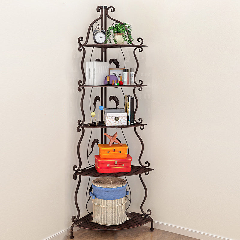 Contemporary Metal Book Shelf Folding Open Back Bookshelf Shelves Included