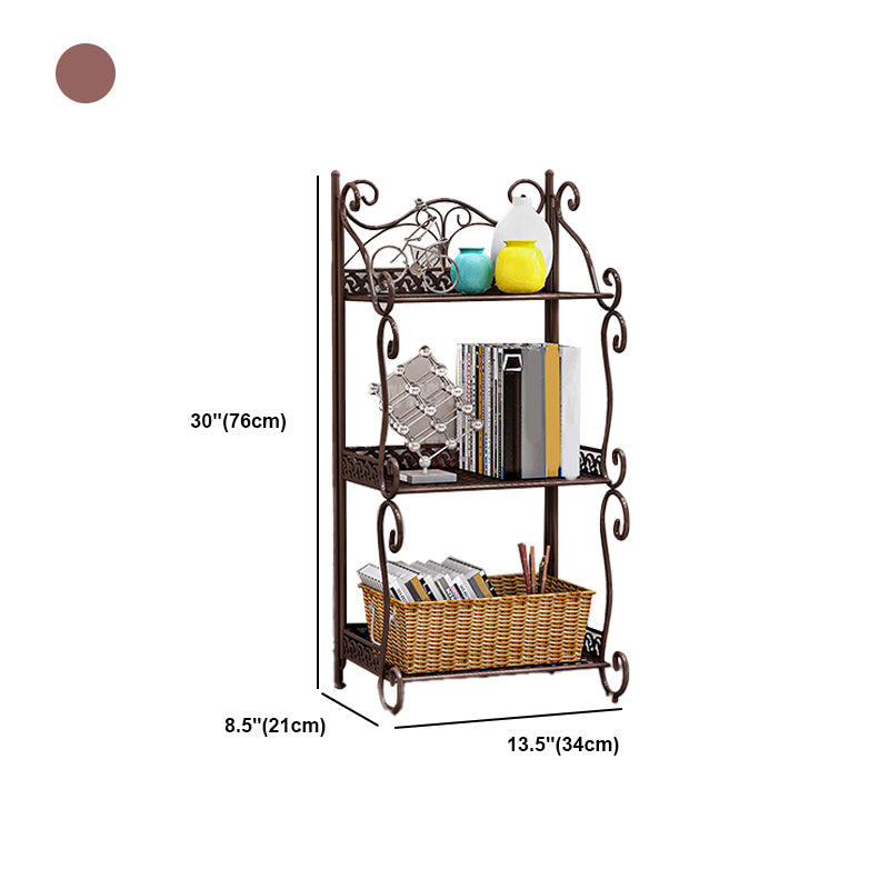 Contemporary Metal Book Shelf Folding Open Back Bookshelf Shelves Included