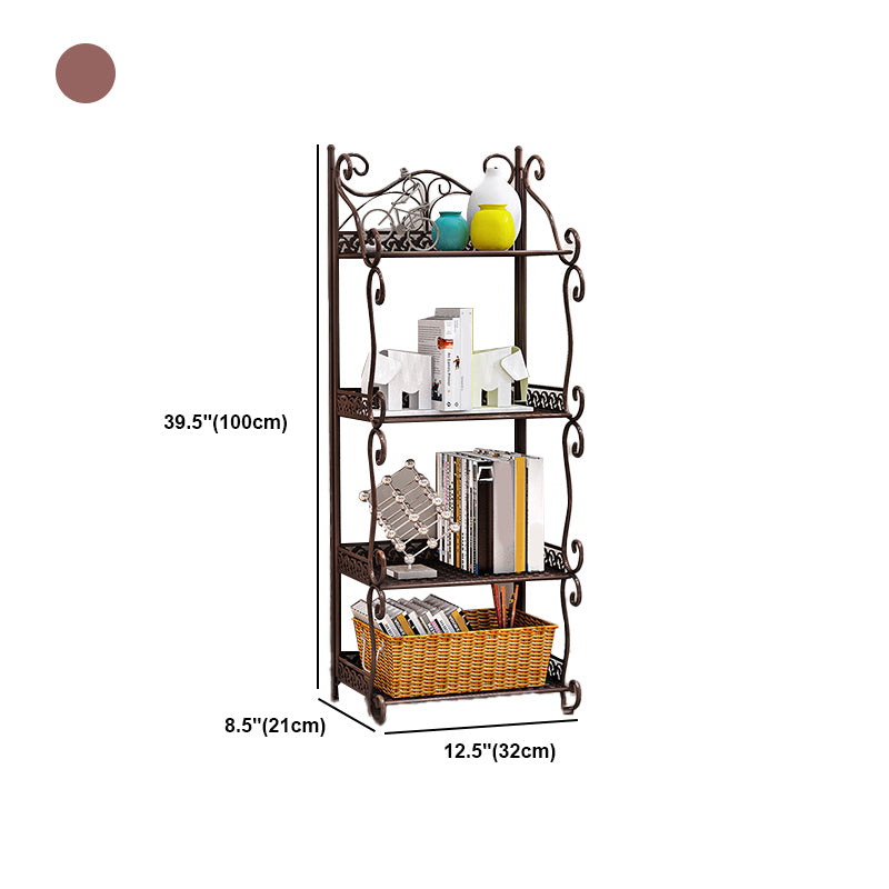 Contemporary Metal Book Shelf Folding Open Back Bookshelf Shelves Included