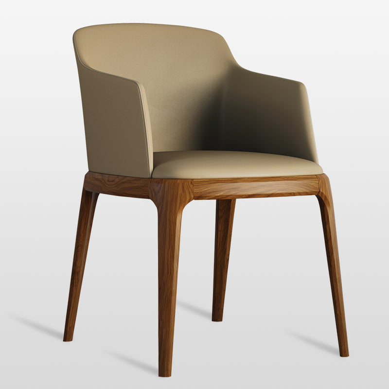 Solid Back Chair Wood Scandinavian Dining Kitchen Room Arm Chair