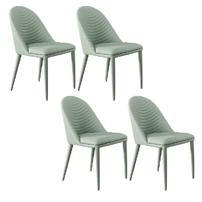 Contemporary Style Dining Chairs Armless Dining Chairs with Metal Legs for Kitchen