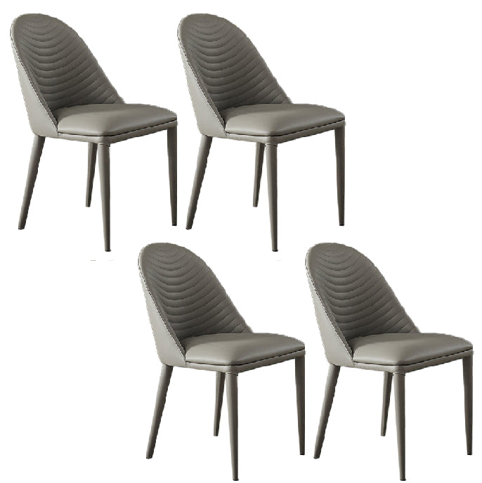Contemporary Style Dining Chairs Armless Dining Chairs with Metal Legs for Kitchen