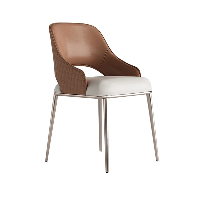 Upholstered Side Chair Glam Style Open Back Dining Accent Chair