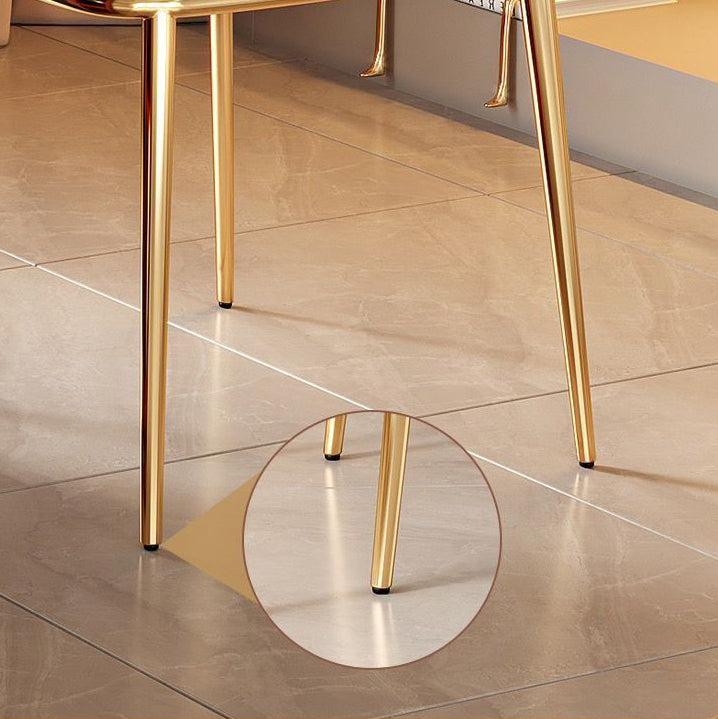 Upholstered Side Chair Glam Style Open Back Dining Accent Chair