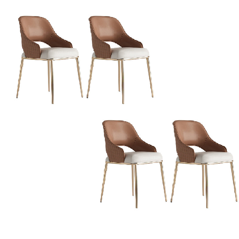 Upholstered Side Chair Glam Style Open Back Dining Accent Chair