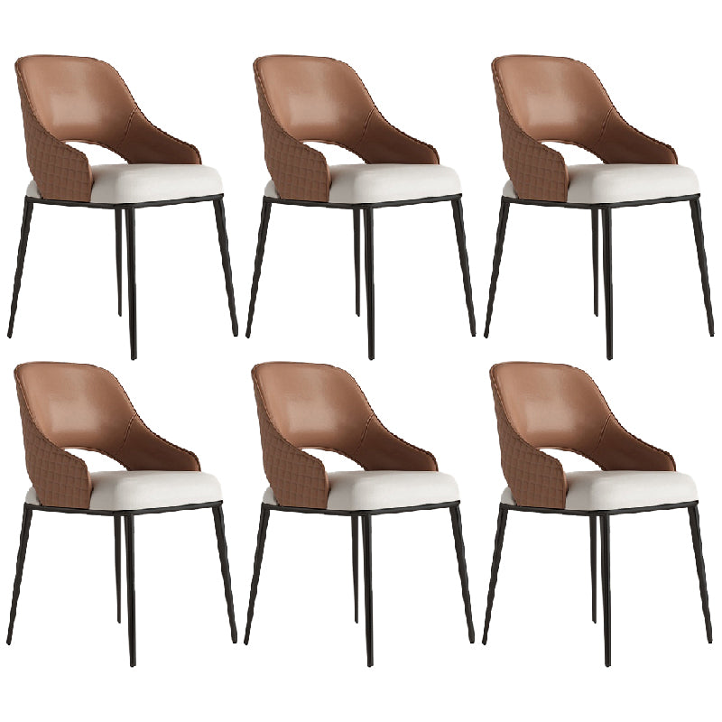 Upholstered Side Chair Glam Style Open Back Dining Accent Chair