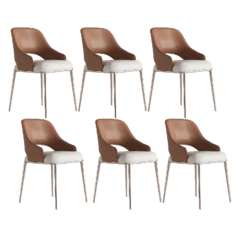 Upholstered Side Chair Glam Style Open Back Dining Accent Chair