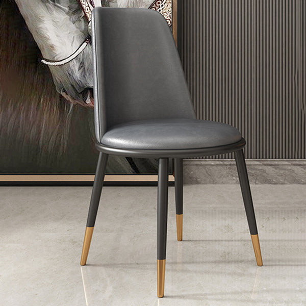 Nordic Dining Chair Armless Dining Chair with Metal Legs for Home