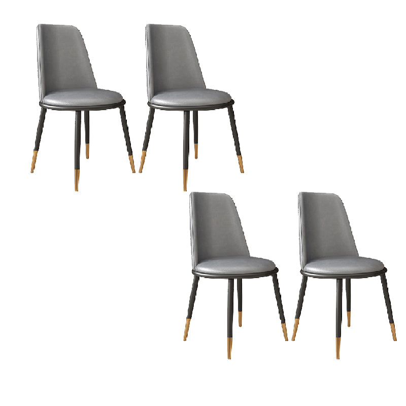 Nordic Dining Chair Armless Dining Chair with Metal Legs for Home