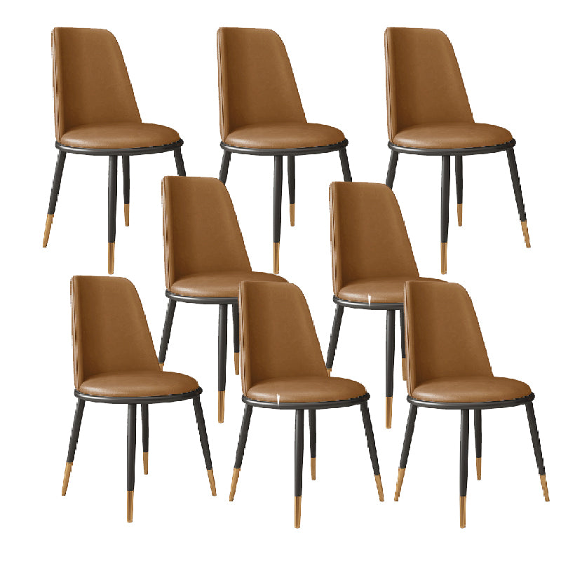 Nordic Dining Chair Armless Dining Chair with Metal Legs for Home