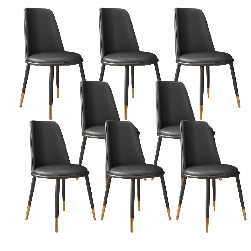 Nordic Dining Chair Armless Dining Chair with Metal Legs for Home