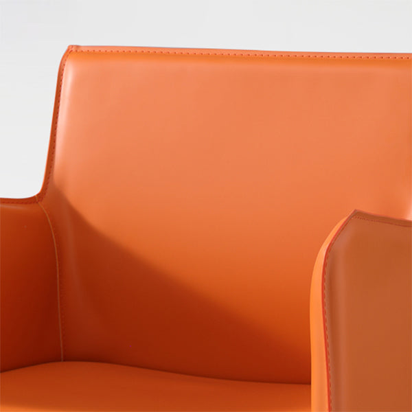 Metal Modern Home Side Chair with Leather Legs Matte Finish Dining Chair for Kitchen