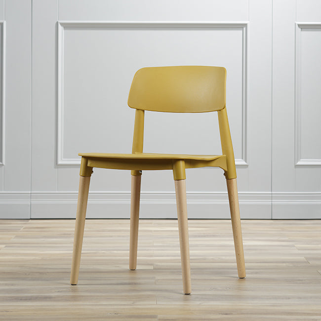 Contemporary Style Dining Chair Armless Dining Chairs with Wooden Legs for Kitchen