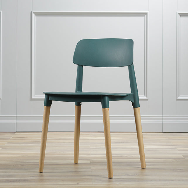 Contemporary Style Dining Chair Armless Dining Chairs with Wooden Legs for Kitchen