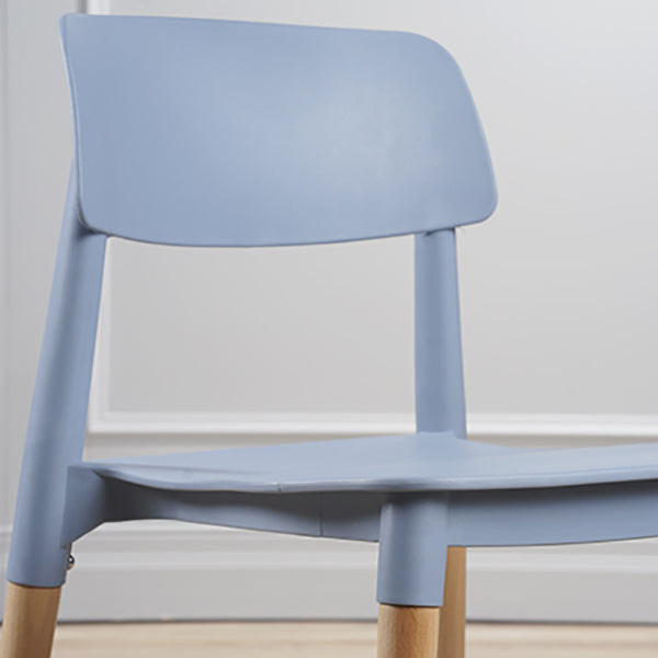 Contemporary Style Dining Chair Armless Dining Chairs with Wooden Legs for Kitchen