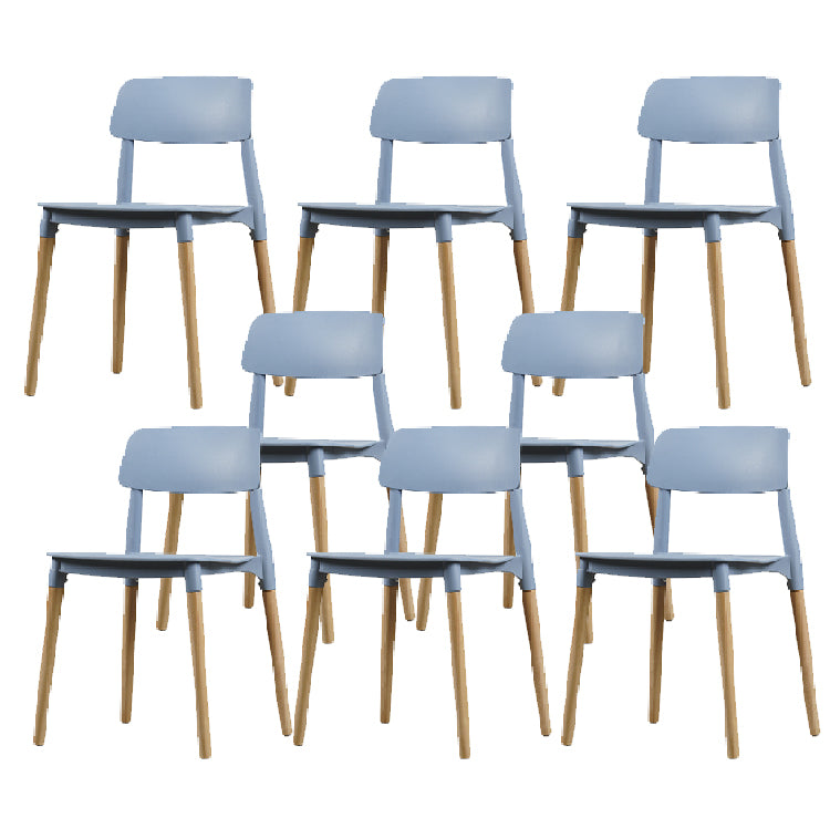 Contemporary Style Dining Chair Armless Dining Chairs with Wooden Legs for Kitchen
