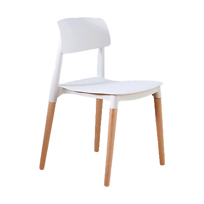 Contemporary Style Dining Chairs Armless Dining Chairs with Wooden Legs for Kitchen