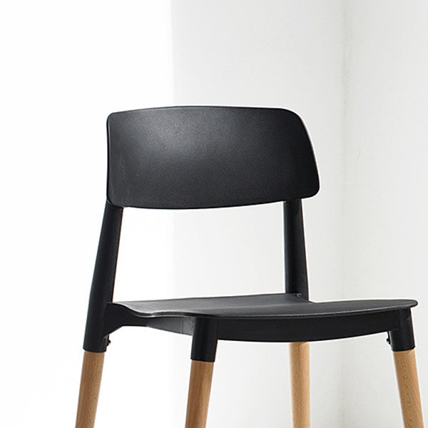 Contemporary Style Dining Chairs Armless Dining Chairs with Wooden Legs for Kitchen
