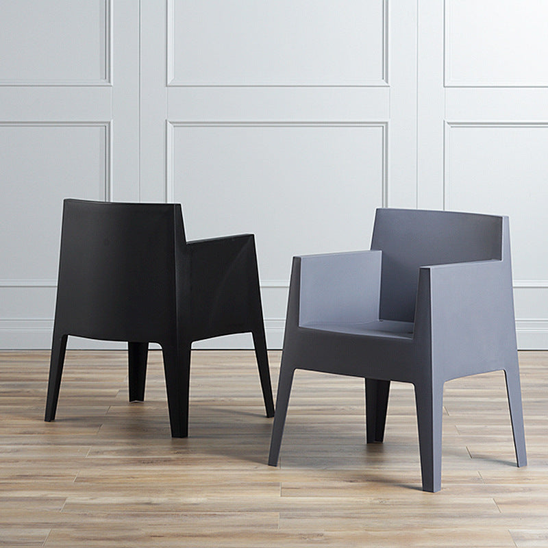 Contemporary Style Dining Chairs Arm Dining Chairs with Plastic Legs for Kitchen