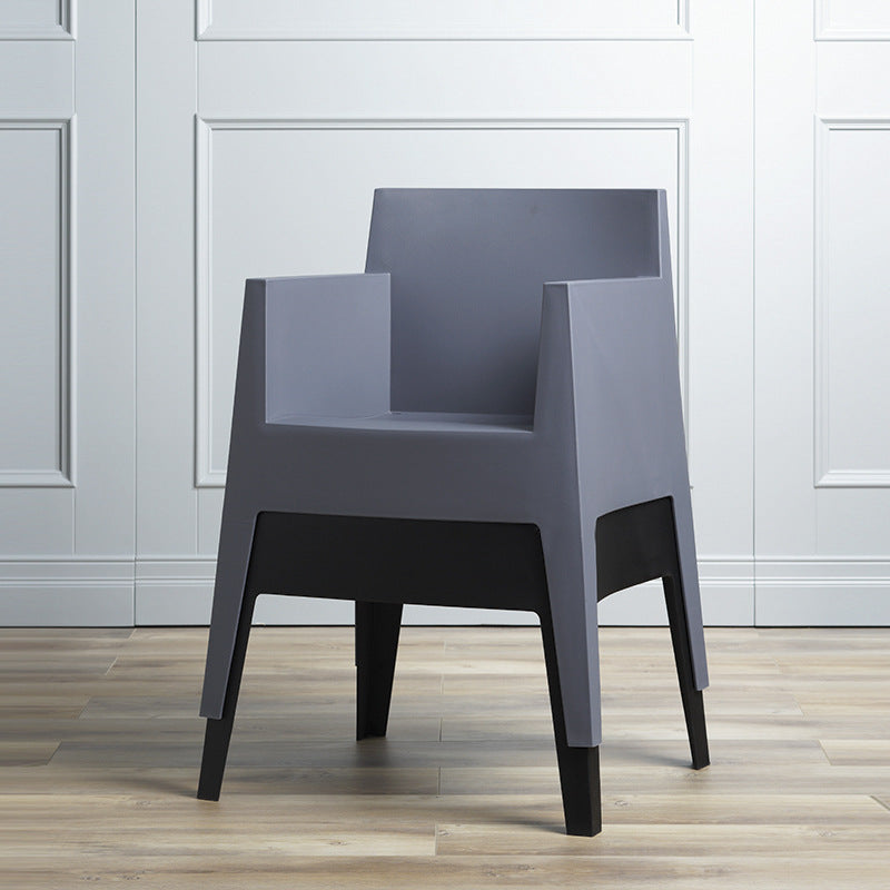 Contemporary Style Dining Chairs Arm Dining Chairs with Plastic Legs for Kitchen