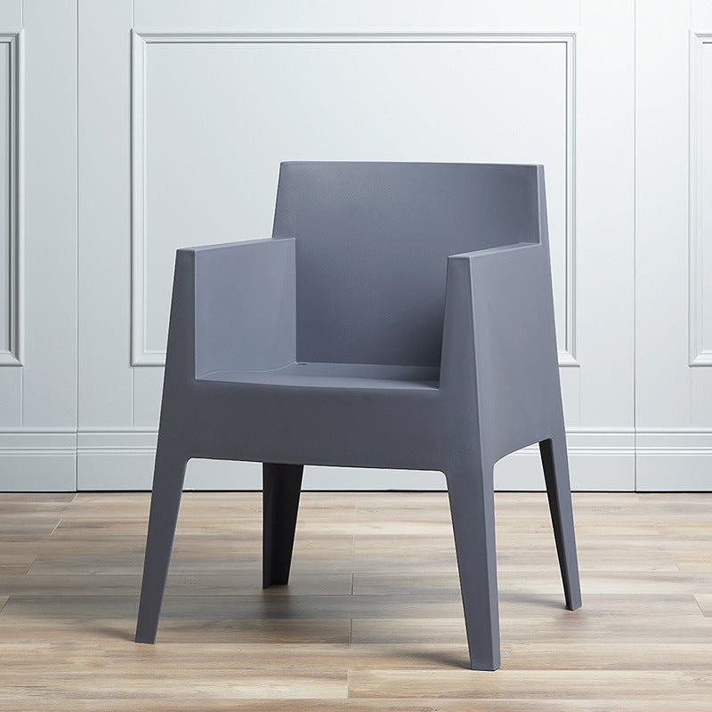 Contemporary Style Dining Chairs Arm Dining Chairs with Plastic Legs for Kitchen
