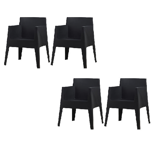 Contemporary Style Dining Chairs Arm Dining Chairs with Plastic Legs for Kitchen