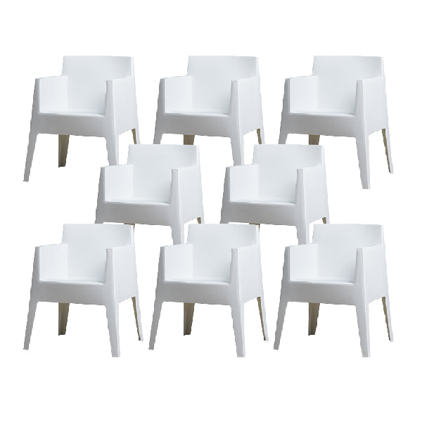 Contemporary Style Dining Chairs Arm Dining Chairs with Plastic Legs for Kitchen