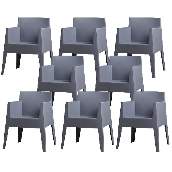 Contemporary Style Dining Chairs Arm Dining Chairs with Plastic Legs for Kitchen