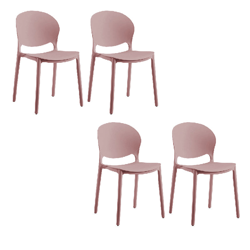 Contemporary Style Dining Chairs Armless Dining Chairs with Plastic Legs for Kitchen