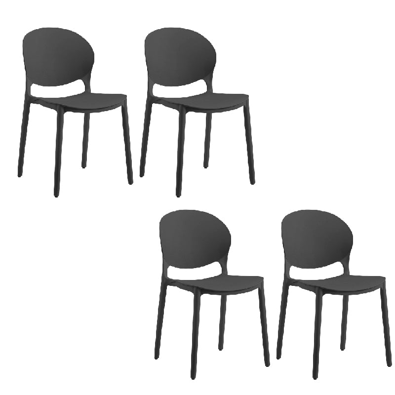 Contemporary Style Dining Chairs Armless Dining Chairs with Plastic Legs for Kitchen