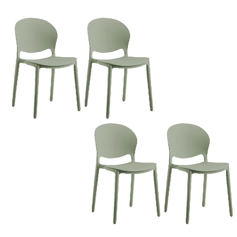 Contemporary Style Dining Chairs Armless Dining Chairs with Plastic Legs for Kitchen