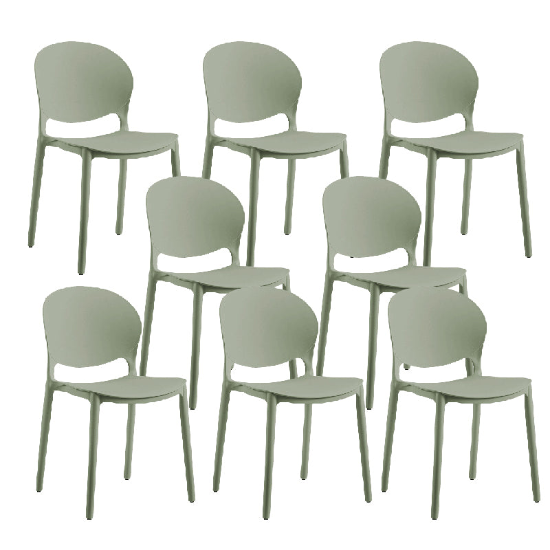 Contemporary Style Dining Chairs Armless Dining Chairs with Plastic Legs for Kitchen