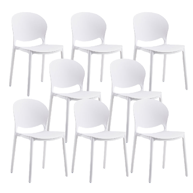 Contemporary Style Dining Chairs Armless Dining Chairs with Plastic Legs for Kitchen
