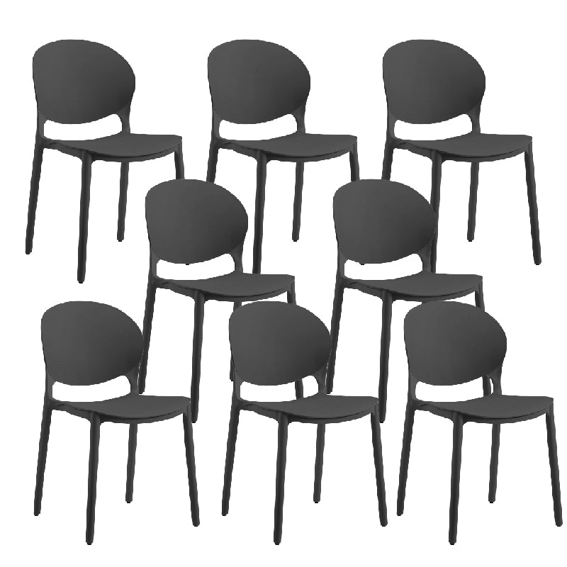 Contemporary Style Dining Chairs Armless Dining Chairs with Plastic Legs for Kitchen