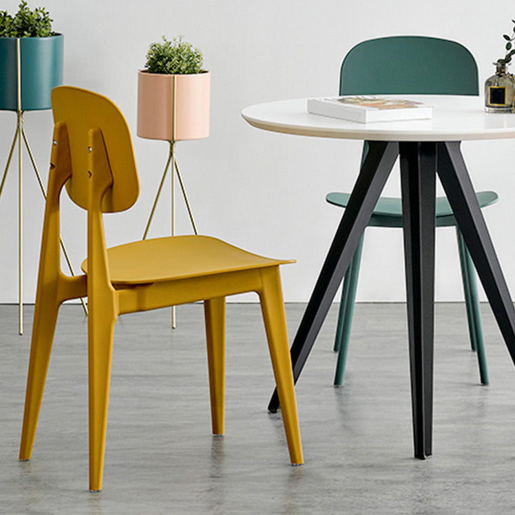 Contemporary Style Dining Chair Armless Dining Chairs with Plastic Legs for Kitchen