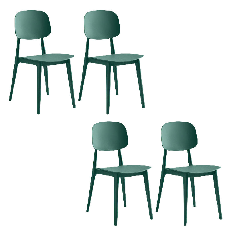 Contemporary Style Dining Chair Armless Dining Chairs with Plastic Legs for Kitchen