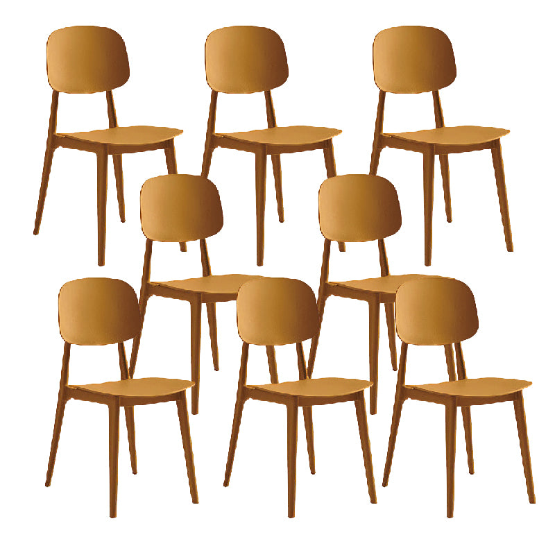 Contemporary Style Dining Chair Armless Dining Chairs with Plastic Legs for Kitchen
