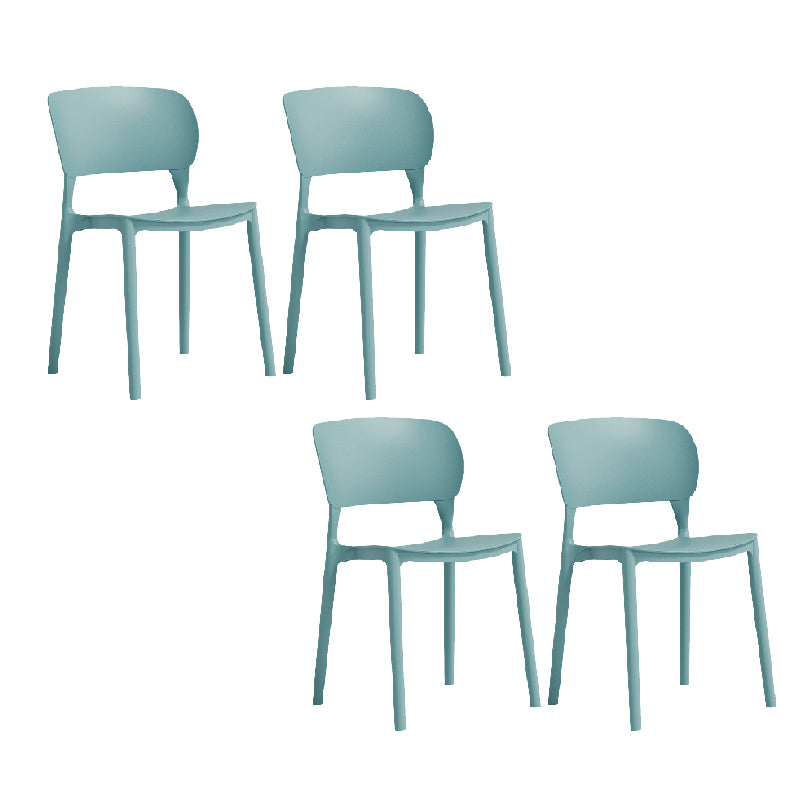 Contemporary Style Dining Chair Armless Dining Chair with Plastic Legs for Kitchen