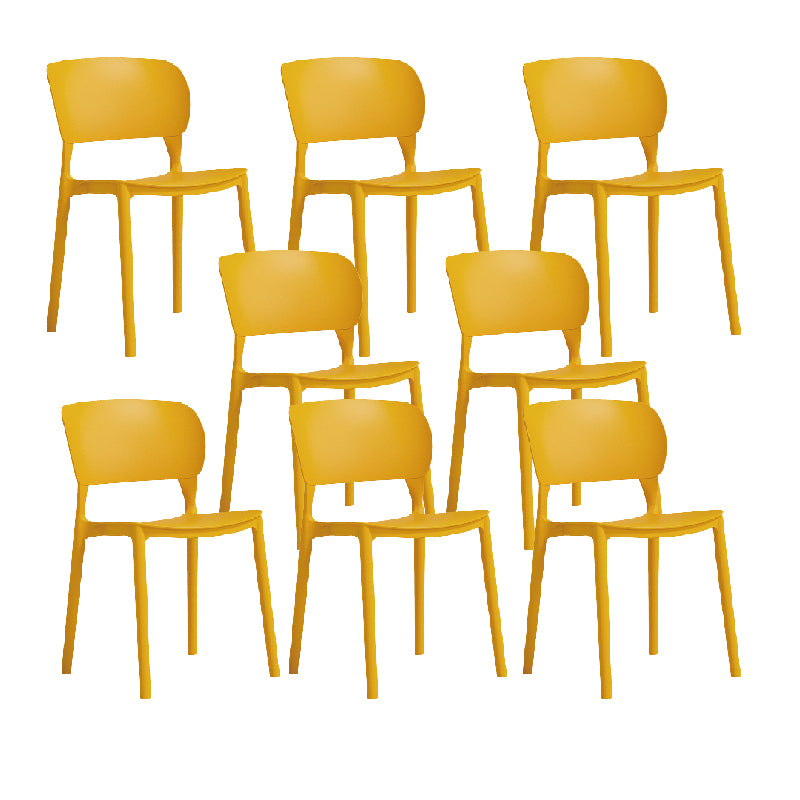 Contemporary Style Dining Chair Armless Dining Chair with Plastic Legs for Kitchen