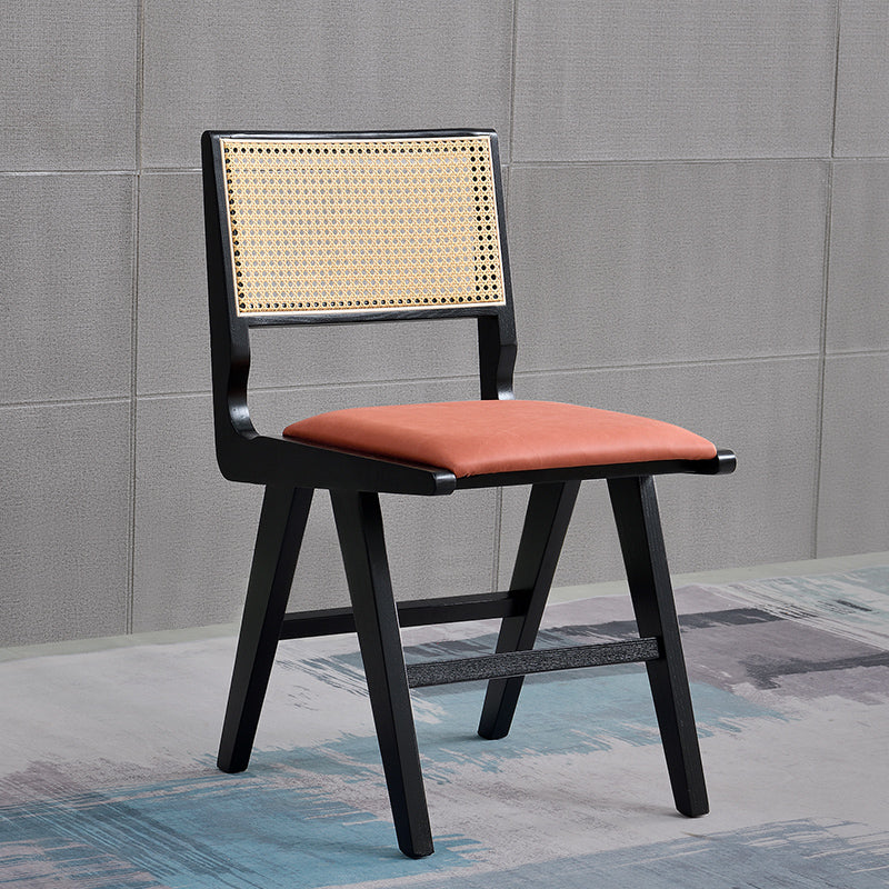 Traditional Style Dining Chair Solid Wood Cane Back Chair for Home