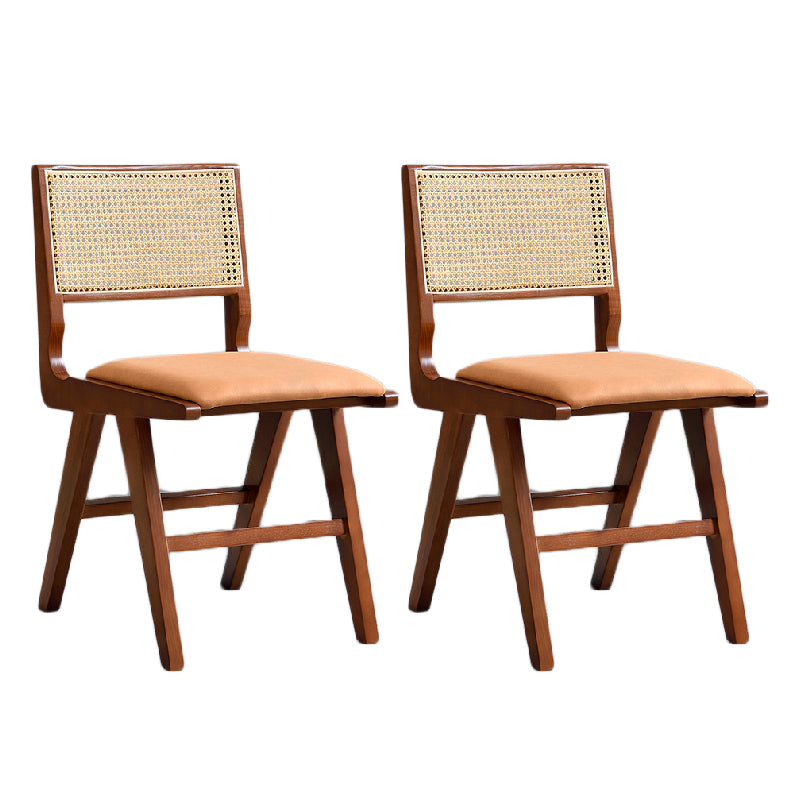 Traditional Style Dining Chair Solid Wood Cane Back Chair for Home