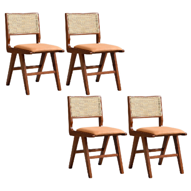 Traditional Style Dining Chair Solid Wood Cane Back Chair for Home