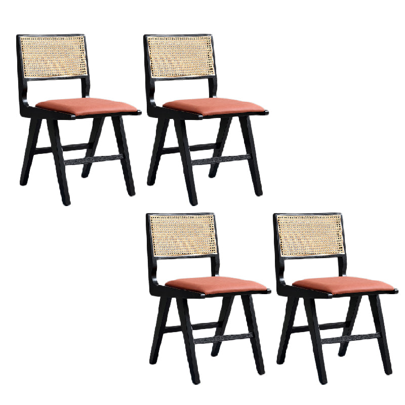 Traditional Style Dining Chair Solid Wood Cane Back Chair for Home