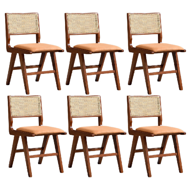 Traditional Style Dining Chair Solid Wood Cane Back Chair for Home
