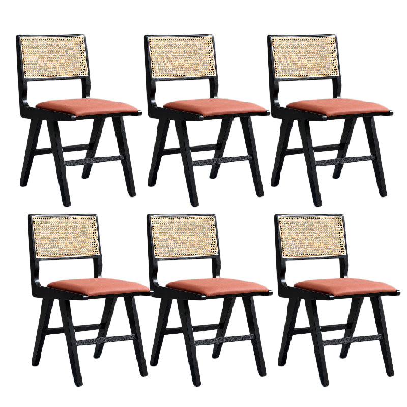 Traditional Style Dining Chair Solid Wood Cane Back Chair for Home