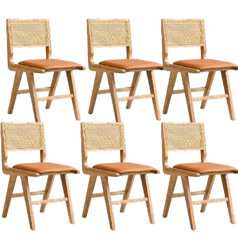 Traditional Style Dining Chair Solid Wood Cane Back Chair for Home