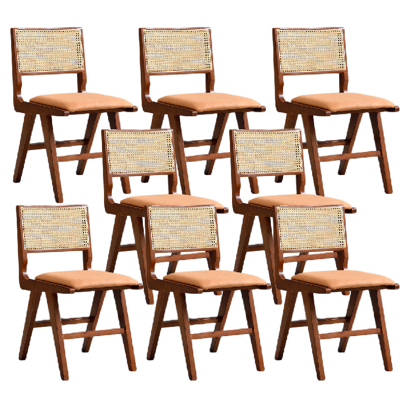 Traditional Style Dining Chair Solid Wood Cane Back Chair for Home