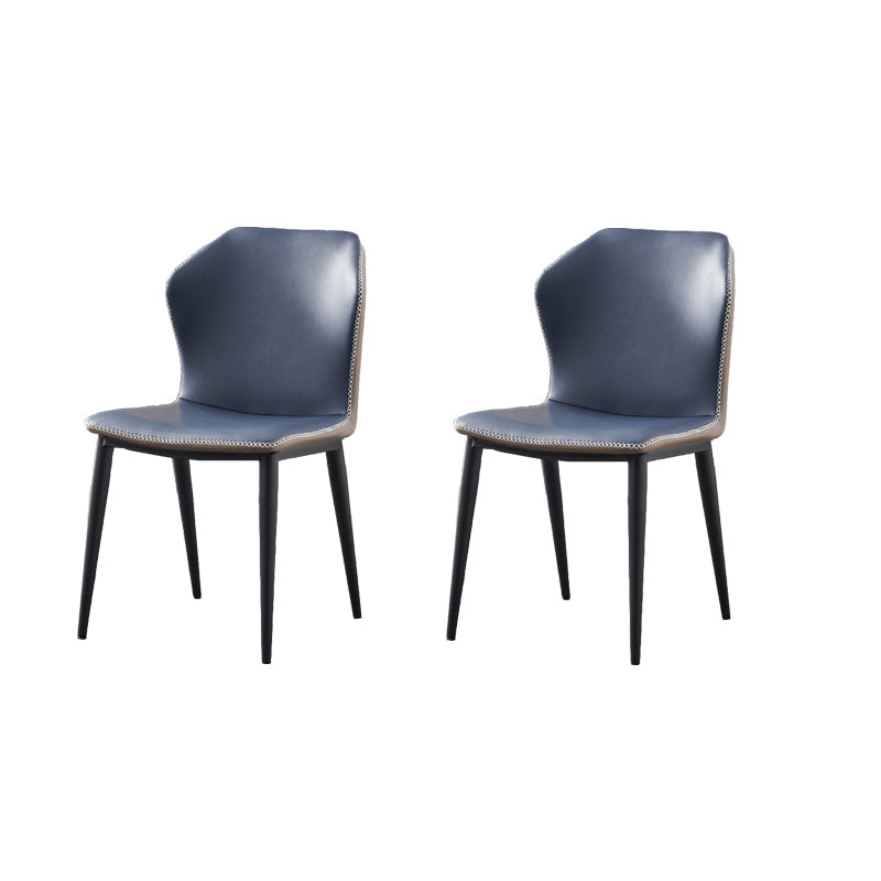 Industrial Wingback Side Chair Faux Leather Armless Dining Chairs