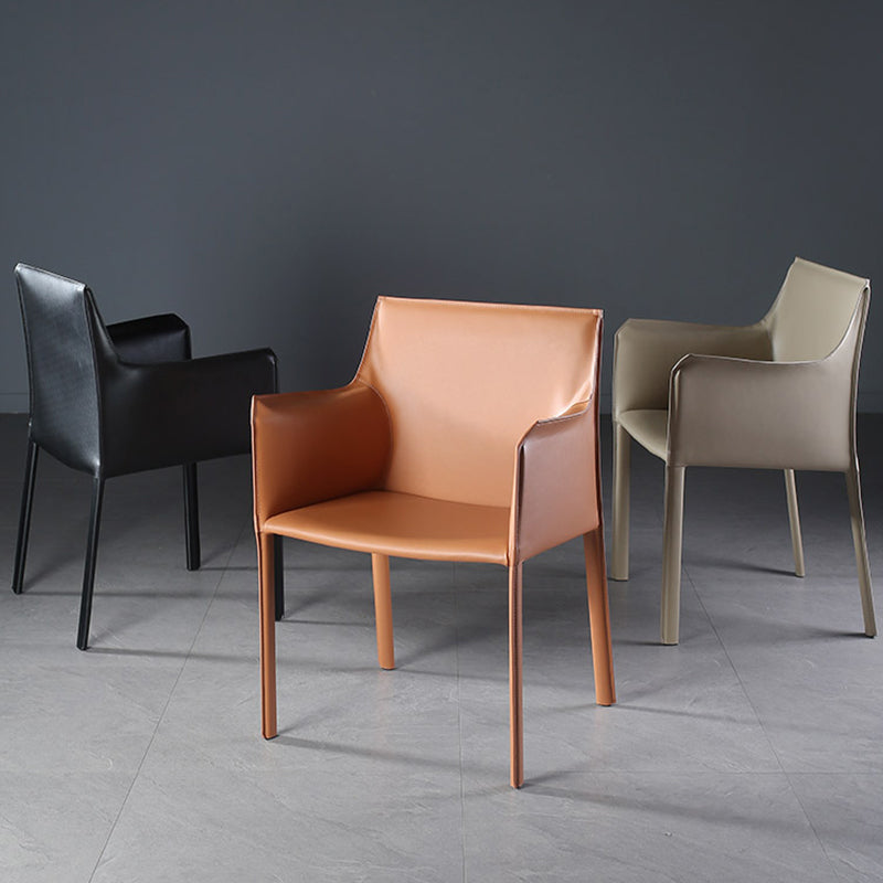 Contemporary Dining Arm Chair Faux Leather Home Dining Side Chair